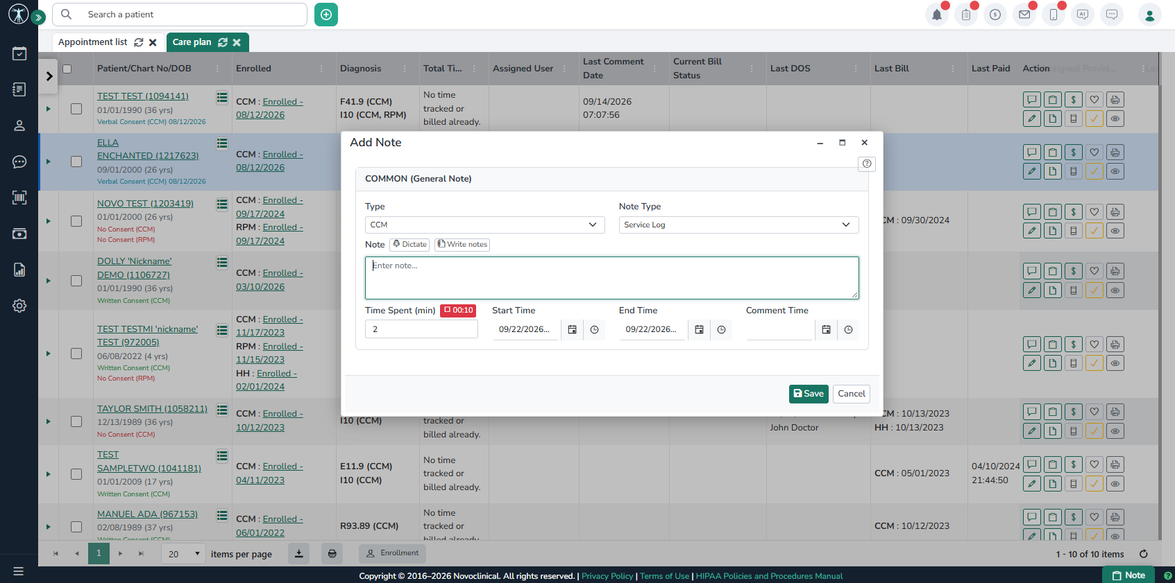 NovoClinical care plan